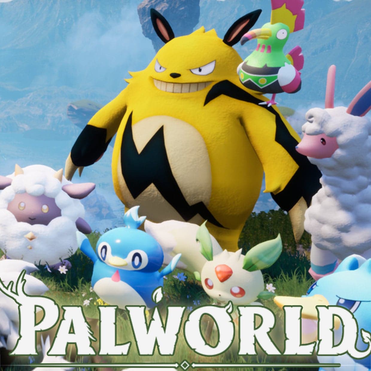 Palworld gameplay showing Pals and base building
